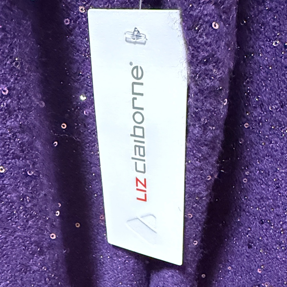 Liz Claiborne Purple Crew Neck Sweater - Picture 4 of 7